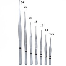 스테인레스 스틸 430 항 요오드 의료 핀셋 롱 스트레이트 포셉 12.5cm-30cm 스트레이트 헤드 팔꿈치 두꺼운 의료 도구, A, 12.5cm