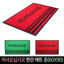 어서오십시오 현관 매트 중(60X90) 카페트 업소용, 녹색