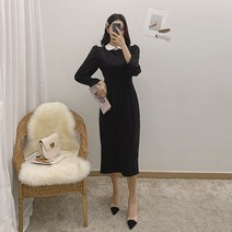 떳다그녀 블로썸 숄더퍼프 카라 원피스