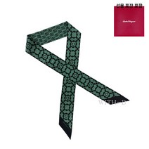 페라가모 (쇼핑백증정)[FERRAGAMO]실크 트윌리 스카프 743598 GLACIER GREE