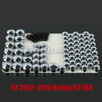 크롬/블랙 볼트 토퍼 캡 커버 세트 할리 데이비슨 FLT FLH 로드 킹 일렉트라 글라이드 스트리트 투어링 1999-, 07-15 Touring Chrome