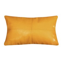 퍼즐매트 럭셔리 병접연결 배색 왁싱가죽 베개, C10-왁싱가죽-오리지널옐로우 색병접 허리베개