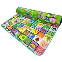 RuiHome Fruits Alphabets Pattern Reversible Baby Crawling Play Mat Boys Girls Educational Floor Rug, 1
