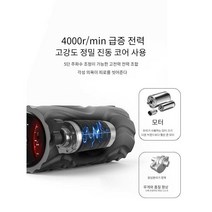 (최복덩이) 전동폼롤러 거북목 무선 근막 폼롤러 폼롤러전동, (3D 생선 뼈 패턴)인어 파우더 전문 USB 모델 매
