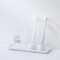 없음 무인양품 st 욕실 백자 트레이 / 치솔꽂이 트레이 2종, 백자 트레이:대형