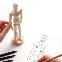 미술 인체 데생 크로키 구체 관절 원목 목각 인형 20cm