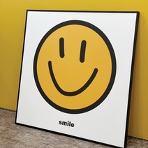 까사디 행운을 부르는 스마일 그림 액자, 골드 프레임