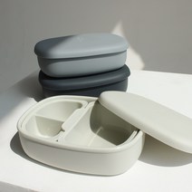 국산 플래티넘 실리콘 도시락통 전자레인지용기 500ml 직장인 어린이집 유치원 소풍 도시락, 모카그레이, 1개