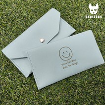 스마일 골프 지갑 내기지갑 가죽 라운딩 머니클립 요술지갑 캐디용품 버디나비 돈봉투, 스마일지갑 02.버튼형 민트, 1개