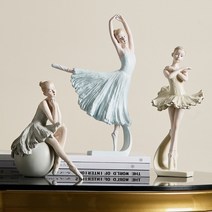 유럽풍 발레 조각상 인테리어 장식인형 소품 빈티지 오브제 개업선물, 03.파란 드레스 발레리나