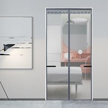 유리 섬유 글라스 화이바 그라스 안티 모기 여름 도어 커튼 마그네틱 가정용 패브릭 침실, 회색, 폭70cm×높이200cm