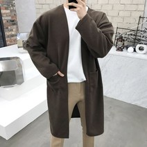 용된다 남자 봄 오버핏 무지 롱 가디건
