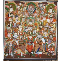 중단탱화 법당 부처님 보살 종교 큐빅 그림 만들기 비즈 공예 보석십자수 재료, 130x130cm 전체 원형 큐빅