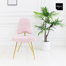 슐 쥬디 벨벳 패브릭 골드 식탁 카페 의자 인테리어 라운지 체어 SL051, 핑크