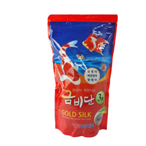 금비단 골드실크 금붕어 잉어 사료 큰 입자 3호, 500g, 4개