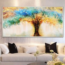 전체 큐빅 가득 비즈 자수 행운 나무 금전수 재물운 보석십자수 재료 만들기 세트, 100x50cm