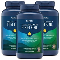 GNC [3개 SET] 트리플 스트랭스 피쉬오일 120정 (소프트젤) Triple Strength Fish Oil 120Sgels, 1개