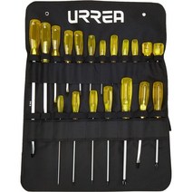 십자 일자 드라이버 Urrea9600E 앰버핸들드라이버세트, 19-Piece