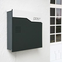 전원 단독주택 메일 잡지 예쁜 북유럽우체통 포스트 야외 편지통 현관 모던 벽걸이 우편함, 932 블랙화이트
