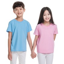 티센스 아동용 반팔 30수 라운드넥 무지 티셔츠 14색