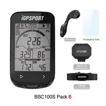 IGPSPORT-iGS50 100S 사이클 바이크 컴퓨터 무선 GPS 속도계 자전거 디지털 스톱워치 Garmin XOSS 용 사이클링 주행 거리계 ANT, [16] BSC100S Pack 6