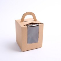 머핀상자 포장 컵케이크 쿠키 투명창 상자 (10장), 1구-크라프트(10장)