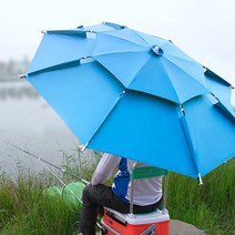 대형 8각 이중파라솔/까페파라솔/편의점/낚시용품/캠핑용품/햇빛가리개/대형파라솔+받침대/휴게소, 블루2m