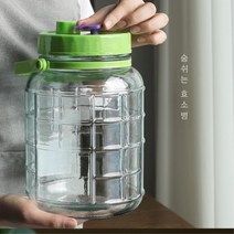매실청 오미자청 담금주병 유리병 컵 예쁜 카페컵 매장 글라스 티 감성 브런치 핫, 1개, 02. 숨쉬는 효소병 5L(색상랜덤)