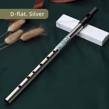 골드플룻 황동 아일랜드 휘슬 플루트 C/D 키 주석 페니 6 홀 악기, [01] D-flat. Silver