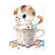 명화그리기 DIY 그림그리기 키트, B_모던애니멀_08머그컵 윙크냥