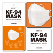 3JECT 대한민국 황사 방역 마스크 KF94 대형 개별포장 성인용, 1개입, 30매