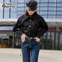 나도퀸 블렌느 뾰족카라 보석단추 블라우스***판매자 퀸앤조이***