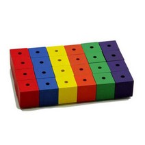 요기팜 준가베 30cm 정육면체 24개 / 실꿰기 나무 완구 교구 엄마표 홈스쿨링