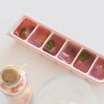 퍼기 이중 밀폐 슬림 멀티 이유식 큐브 6구, 파스텔핑크, 2개