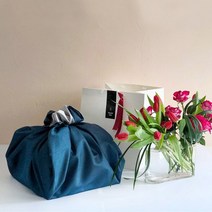 파머스스토리 [예단선물바구니] 프리미엄 과일바구니 + 화병꽂이 레드장미 튤립, 딥퍼플/아이보리
