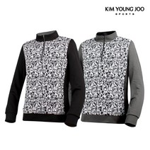 [가을겨울용]김영주스포츠 여성 로고플레이 하이넥 방풍 골프 티셔츠 WT8055