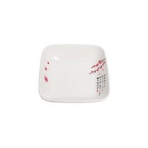 화이트 멜라민 일식 벚꽃 사각반찬그릇 2개 찬기 홈파티식기 고급스러운 잔치 용기 일본식 볼