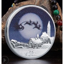 기념 동전 산타 클로스 엘크 메달 Xmas Collectible Colorful Christmas, 3