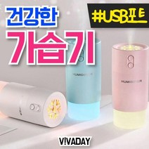 LHB543328탁상용 LED무드등 눈꽃가습기 사무실용, 핑크