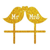 Mr & Love You 아크릴 케이크 플래그 가을 사랑 소년 토퍼 웨딩 생일 파티 장식 판매, 19 gold