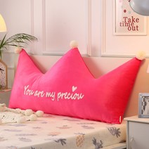 아동 침대 머리 쿠션 크라운 프린세스 파우치 소파 다다미 大 등받이, 로즈 타월자수(커버 심 탈부착)