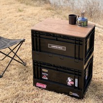 캠퍼필드 오픈형 캠핑 폴딩박스 테이블 63L, 오픈형 박스단품_베이지(1P)