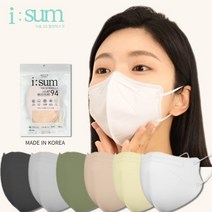 대기업 선정된 i sum 이숨 새부리형 컬러마스크 6매입, 5봉
