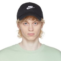 나이키 헤리티지86 퓨추라 워시드 스우시 캡 모자, 블랙