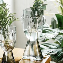 마이소품 얼굴모양 유리화병, 투명(M)