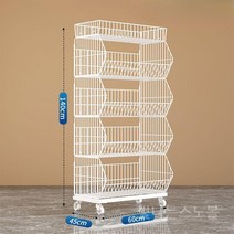 이동식 매대 가판대 마트 피씨방 판매 펜트리 철제 수납 랙 진열대 가게 편의점 슈퍼, 5단  화이트 60*45*140, 1개