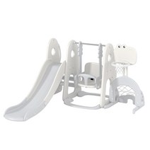 꾸꾸 다이노 미끄럼틀 그네 농구 축구 골프 공 포함 풀세트, 다이노 미끄럼틀 풀세트 (화이트)