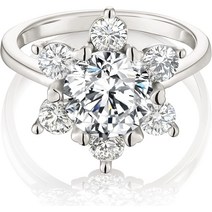 모이사나이트반지 테니스반지 앱솔루트 Moissanite 반지 여성 약혼 2캐럿 라운드 컷 솔리테어 다이아몬드 9