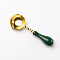 1PC Mini Retro Sealing Wax Spoon Seal Stamp Metal Melting Wooden Handle Spoons DIY Craft Supplies, 05