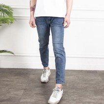 DMOK 7537 데일리 중청 스키니 일자핏 베이직 데님 팬츠